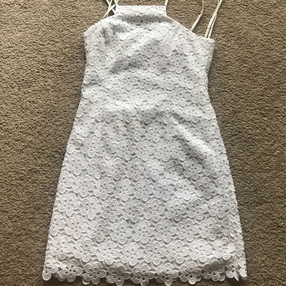 Lilly Pulitzer white floral lace shift dress